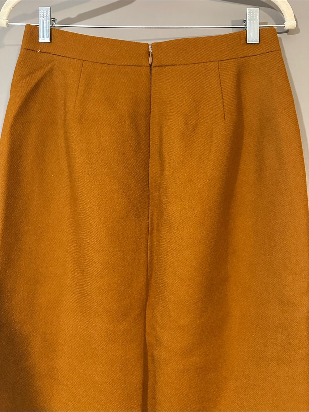 J.Crew Wool Pencil Skirt Rust Orange Camel Brown Classic Career Skirt Workwear - Picture 8 of 11